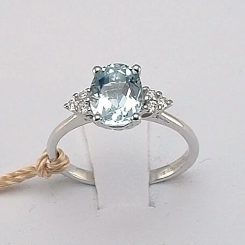 anello diamanti acquamarina